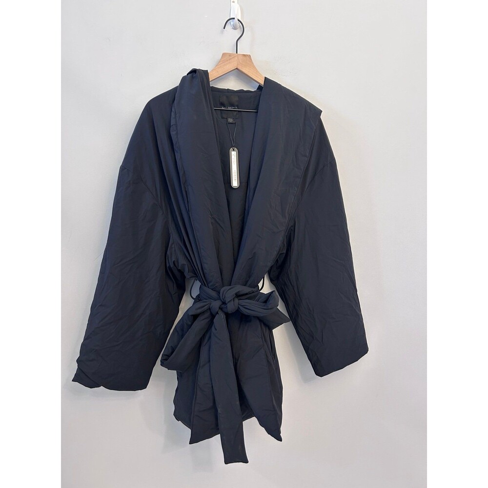 NWT Nike Skims woven nylon  Hooded wrap coat 2X obsidian Authentic